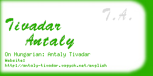 tivadar antaly business card